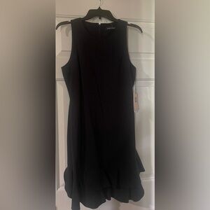 Pinstripe Dress with Ruffles